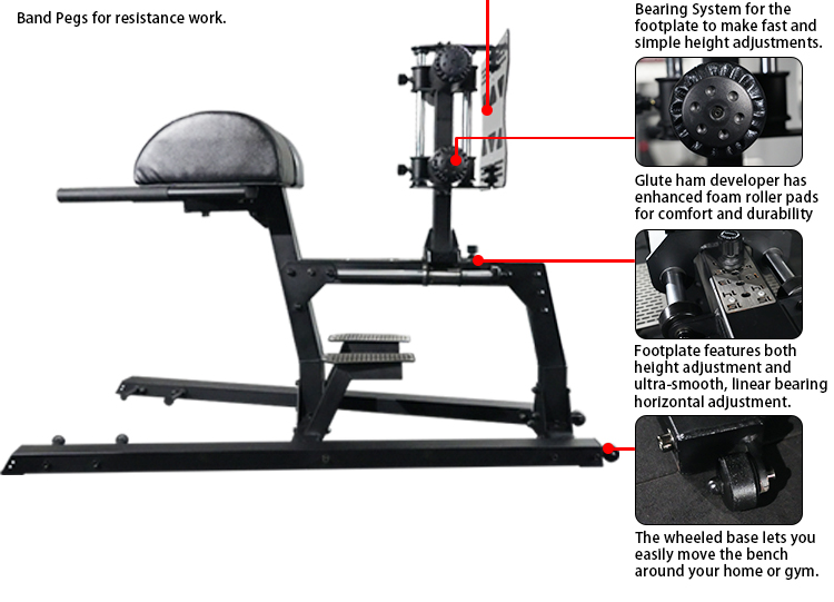 Adjustable Glute Ham Developer Machine Hyper Extension Bench(图3)